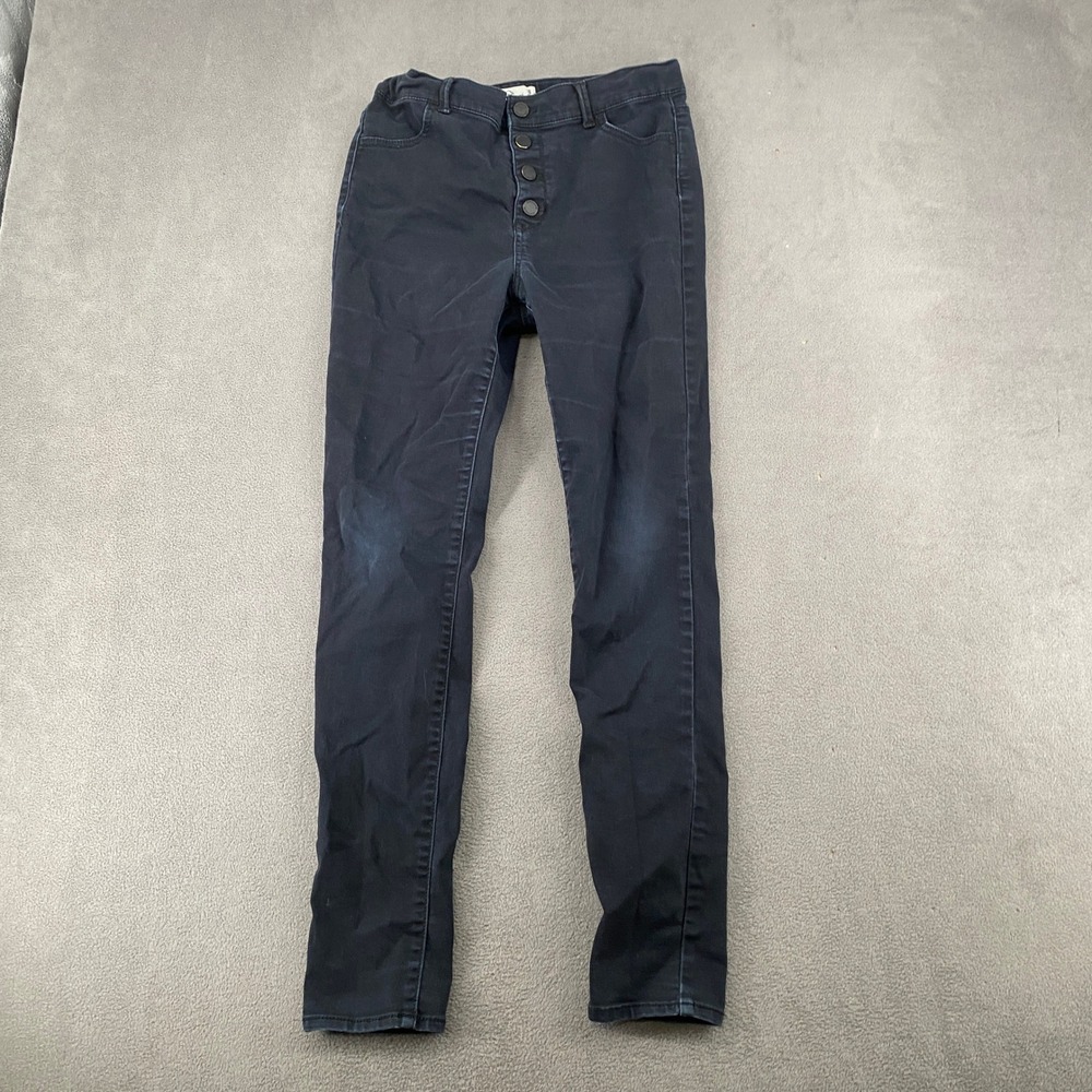 Jordache Girls Super Skinny Jeans Black High Rise Button Fly Size 18 7735